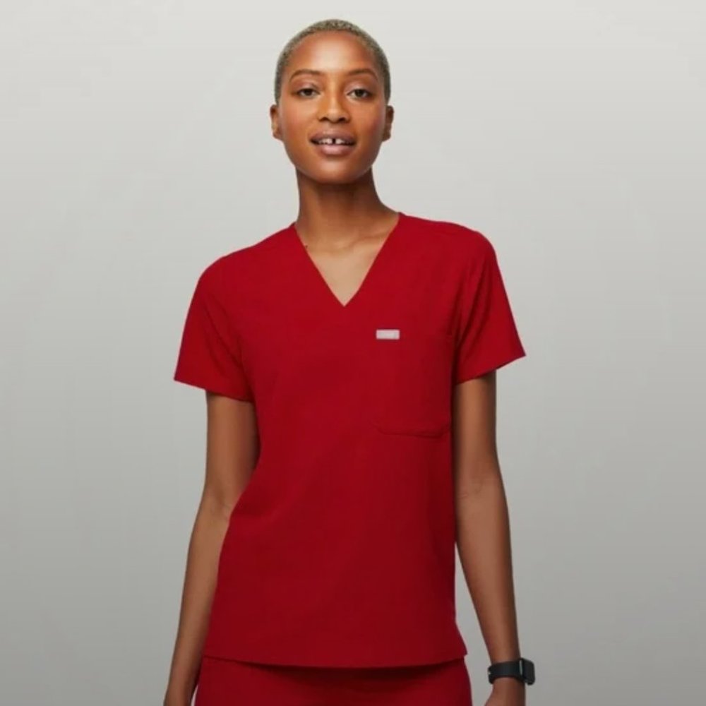 Figs Women's Limited Edition Winning Red Catarina™ - One-Pocket Scrub Top